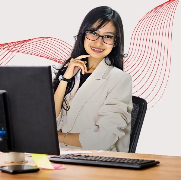 Professional virtual assistant working remotely on a laptop providing administrative and business support services